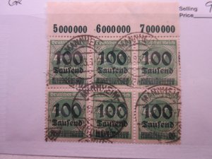 GERMANY, Scott: 254, block of 6, USED, Lot31, Cat: $9