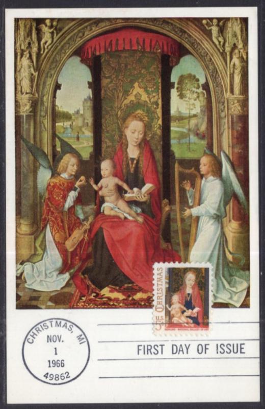 US 1321 Christmas Madonna National Gallery of Art Maxi Card U/A FDC
