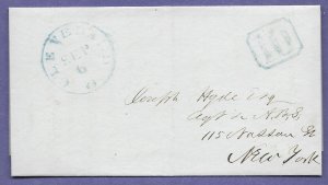 CLEVELAND, O., c1845  STAMPLESS COVER, NO CONTENT, VERY CLEAN.