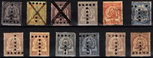 1888-1902 Tunisia Postage Due Stamps Lot/12 Mixed Condition