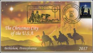 17-409, 2017, Christmas City, Bethlehem PA, Pictorial, Event Cover,