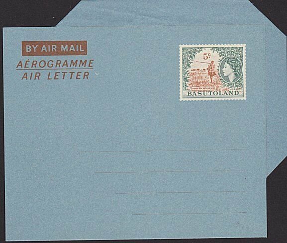 BASUTOLAND QE 5c aerogramme / airletter IMPERIAL wmk fine unused............6379