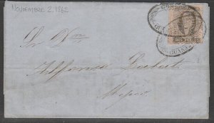 MEXICO-Guanajuato 8, 2Rs COMPLETE FOLDED LETTER, 1861 ISSUE. XF. (T24)