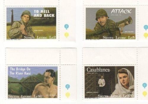 1991 Sierra Leone World War II Movies - Set of 8 Stamps 