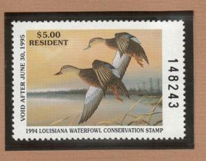 LA6 - Louisiana State Duck Stamp. MNH. OG.