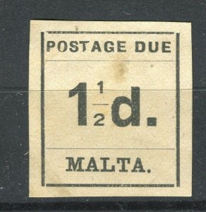 MALTA; 1925 early Imperf Postage Due issue Mint unused 1.5d. value