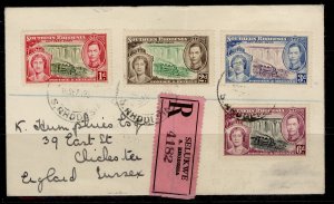 SOUTHERN RHODESIA GVI SG36-39, 1937 CORONATION set, USED on COVER. Cat £30+