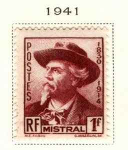 FRANCE Scott 419 MH* Frederic Mistral  stamp