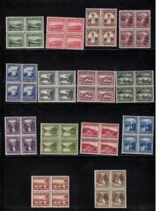 Newfoundland #131 - #144 Very Fine Mint Fresh Set In Blocks Full Original Gum