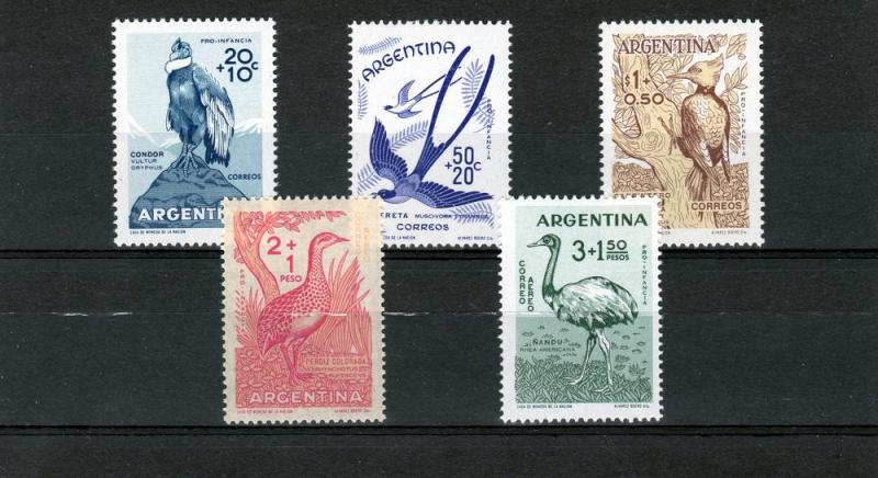 Argentina 1960 Birds Set (5) MNH Sc # B22/24+CB17/CB18