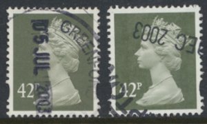 GB   Machin 42p SG Y1715  SC#  MH267A  Used / FU see scans details  phosphors