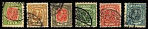 1915-18 Iceland #99-107  Wmk 114 - Used - F/VF+ - CV$212.65 (ESP#2901)