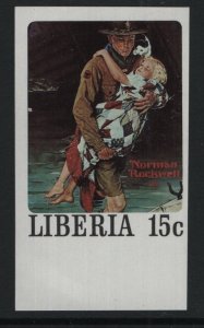 LIBERIA,  855j  MNH IMPERF,  SCOUTING, NORMAN ROCKWELL