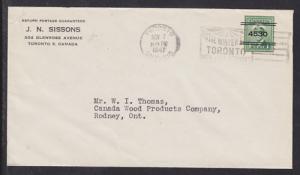 Canada USC 249xx on 1947 Toronto Winter Fair Cover