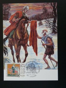 medieval history legend of Saint Martin horse maximum card France 1997