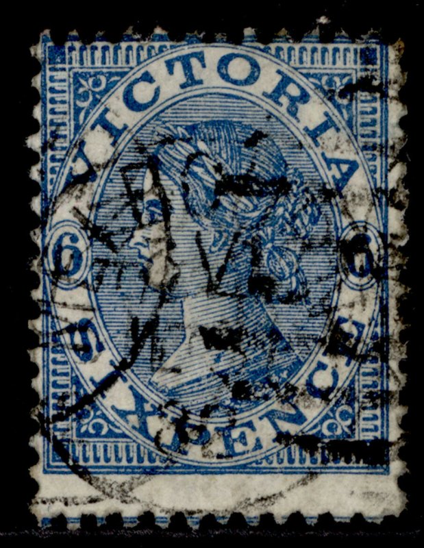 AUSTRALIA - Victoria QV SG136, 6d deep blue, USED.