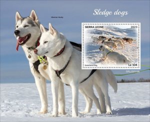 SIERRA LEONE - 2023 - Sledge Dogs - Perf Souv Sheet - Mint Never Hinged