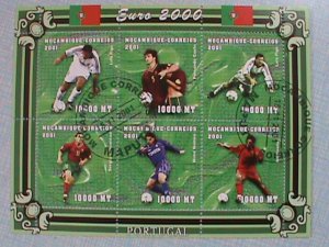 MOZAMBIQUE STAMP: EURO 2000- SOCCER: CTO NH FULL SHEET. NO.1