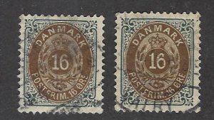 Denmark  SC#47 & 47a Used F-VF.....Check a bargain!