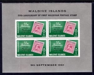 Maldive Islands 86a Stamp on Stamp Souvenir Sheet MNH VF