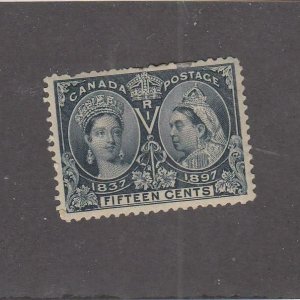 CANADA (MK5859) # 58  FVF-MH SM. TEAR @ TOP 15cts  DIAMOND JUBILEE /BLUE CV $150