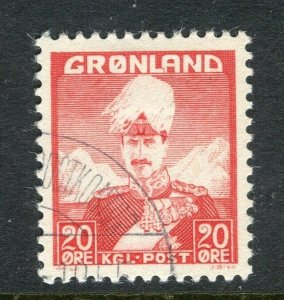 GREENLAND; 1938 early Christian X issue fine used 20ore. value