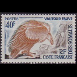 SOMALI COAST 1962 - Scott# 291 Griffon Vulture 40f NH