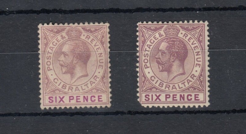 Gibraltar KGV 1926 6d x 2 SG97/97a MLH JK844