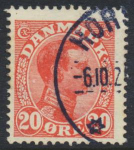 Denmark Scott 105 (AFA 147), 20ø red Christian X, F Used