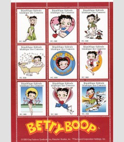 Comoro Islands 1998 Betty Boop Sheet (9) Perforated mnh.vf