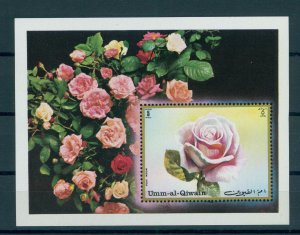 UMM AL QIWAIN, ROSES, SOUVENIR SHEET 1972, NH