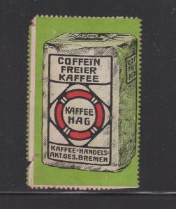 German Advertising Stamp - Kaffee Hag Caffine-Free Coffee