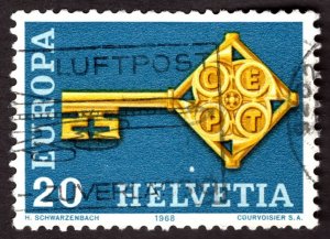 1968, Switzerland 20c, Used, Sc 488