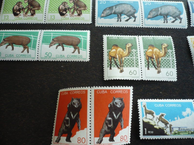 Stamps - Cuba-Scott#888-893,895-899,901-905,907- MH Part Set of 17 Stamps -Pairs