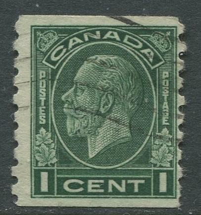 Canada -Scott 205 - KGV Definitive Issue -1933 - Used Coil - Single 1c Stamp