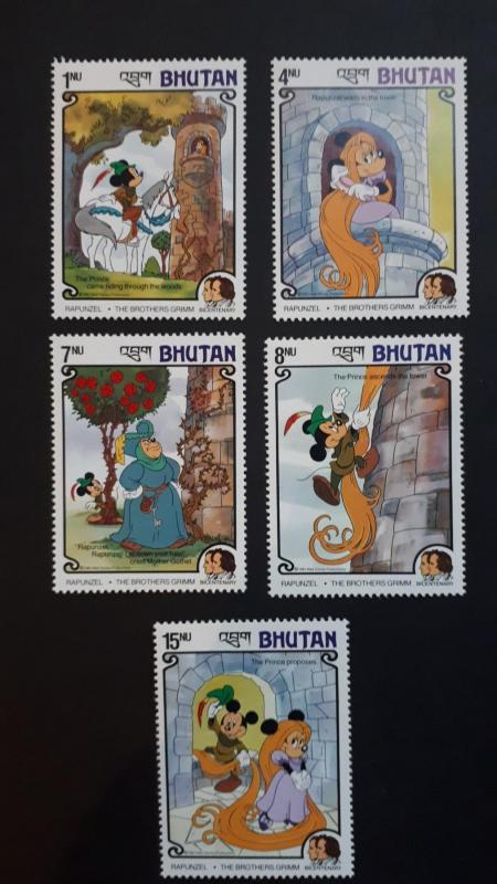 Disney - Bhutan 1985. - Brothers Grimm ** MNH complete set