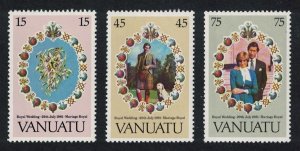 Vanuatu Charles and Diana Royal Wedding 3v 1981 MNH SC#308-310 SG#315-317