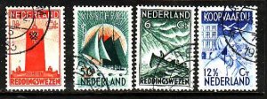 Netherlands-Sc#B62-5- id7-used semi-postal set-Sailor's homes-1933-