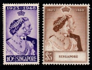 SINGAPORE SG31/2 1948 SILVER WEDDING MNH