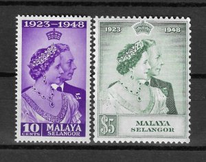 MALAYA/SELANGOR 1948 SG 88/9 MNH Cat £28.20