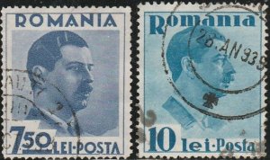 Romania, #454/456 Used  From 1935-40