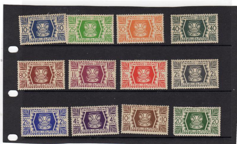 Wallia and Futura  1944 Tiki stamps  MH  12-14