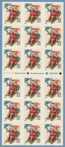 #3013a Children Sledding ATM Pane of 18 MNH $1 Shipping