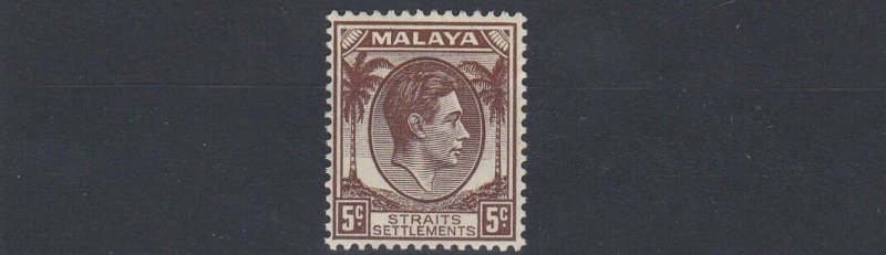 MALAYA  STRAITS SETTLEMENTS  1938 - 41  S G 281 5C BROWN  MH