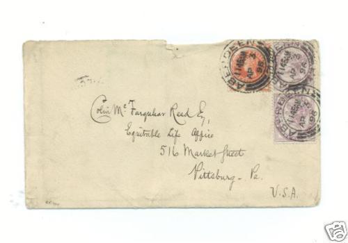 1896 Aberdeen Scotland United Kingdom  Cover to USA 