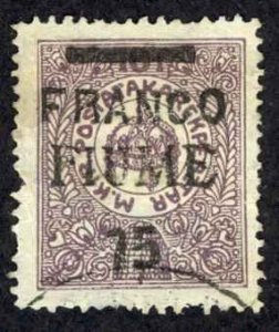 Fiume Sc# 26 Used 1919 15f on 10f Hungary Overprint on Savings Bank Stamp