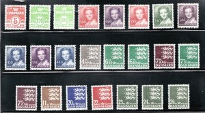 1986-90 Denmark 793-815 MNH Definitives - Numerals - Queen Margrethe II - cv$97