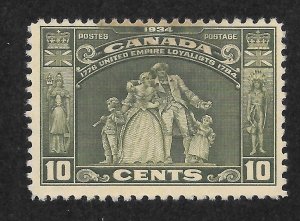 Canada Scott 209 Unused HRMOG - 1934 10c Loyalists Monument - SCV $28.00