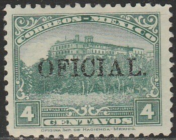 MEXICO O185, 4¢ OFFICIAL. Unused, H OG. F-VF.