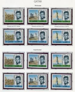 QATAR JOHN F KENNEDY  MEMORIAL  SET PERF &  IMPERF MINT NH